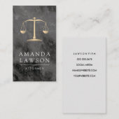 Justitie Schalen Zwart Marmer Recht Afsprakenkaartje (Voorkant / Achterkant)