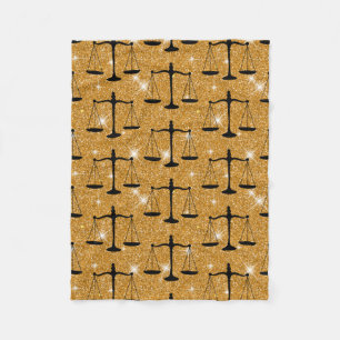 Justitie Symbool Gebalanceerde Schalen Gouden Glit Fleece Deken