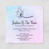 *~* JUSTITIE VAN DE PEACE Blue Pink Moon Crater Vierkante Visitekaartje (Achterkant)