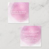 *~* JUSTITIE VAN DE VREDE - Abstract Roze Blob Vierkante Visitekaartje (Voorkant / Achterkant)
