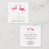 *~* JUSTITIE VAN DE VREDE - bruiloft Twee flamingo Vierkante Visitekaartje (Voorkant / Achterkant)