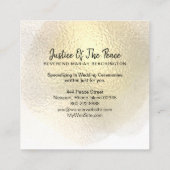 *~* JUSTITIE VAN DE VREDE - Geel Abstract goud Vierkante Visitekaartje (Achterkant)