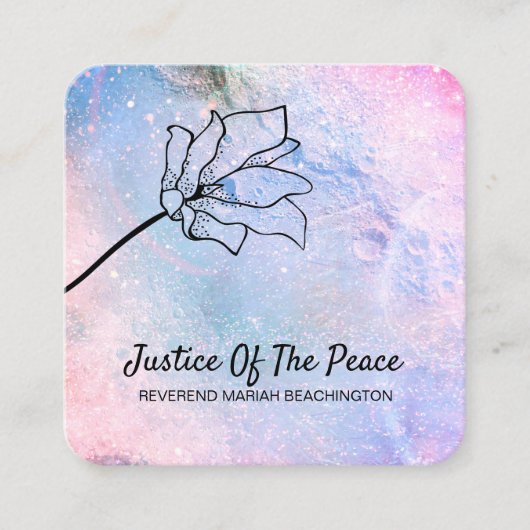 *~* JUSTITIE VAN DE VREDE - Kraters van Floral Moo Vierkante Visitekaartje (Voorkant)