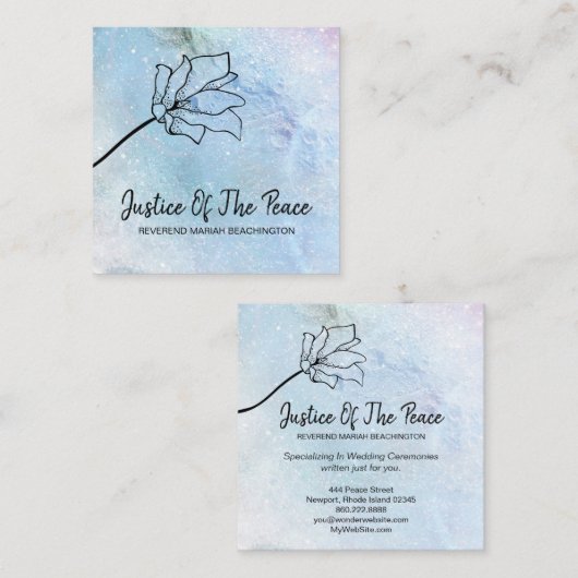 *~* JUSTITIE VAN DE VREDE - motorrijder Vierkante Visitekaartje (Voorkant / Achterkant)