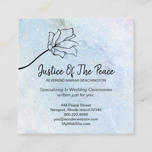 *~* JUSTITIE VAN DE VREDE - motorrijder Vierkante Visitekaartje (Achterkant)