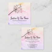 *~* JUSTITIE VAN DE VREDE - Zwarte Trekventilator Vierkante Visitekaartje (Voorkant / Achterkant)