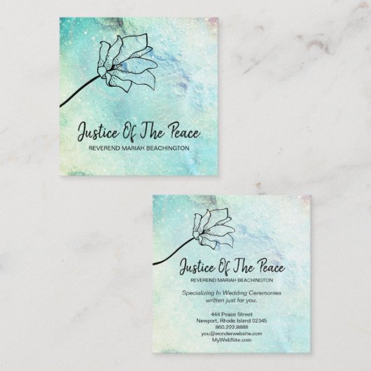 *~* JUSTITIE VAN DE VREDESKraters - Vloermotoren Vierkante Visitekaartje (Voorkant / Achterkant)