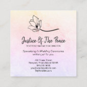 *~* JUSTITIE VAN DE VREDESMUND Rainbow Vierkante Visitekaartje (Achterkant)