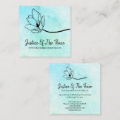 *~* JUSTITIE VAN DE VREDESMunt Floral Mint Vierkante Visitekaartje (Voorkant / Achterkant)