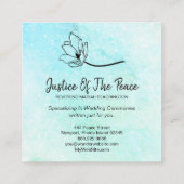 *~* JUSTITIE VAN DE VREDESMunt Floral Mint Vierkante Visitekaartje (Achterkant)