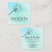 *~* JUSTITIE VAN DE VREDESMunt Floral Mint Vierkante Visitekaartje (Voorkant / Achterkant)