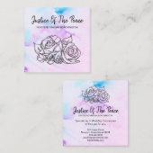 *~* JUSTITIE VAN DE VREDESVloerbloem - Rozen Vierkante Visitekaartje (Voorkant / Achterkant)