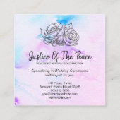 *~* JUSTITIE VAN DE VREDESVloerbloem - Rozen Vierkante Visitekaartje (Achterkant)