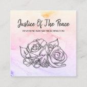 *~* JUSTITIE VAN HET Overzicht van de Rozen van de Vierkante Visitekaartje (Voorkant)