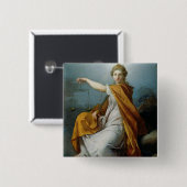 Justitie Vierkante Button 5,1 Cm (Voorkant /achterkant)