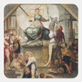 Justitie Vierkante Sticker (Voorkant)