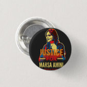 Justitie voor Mahsa Amini Ronde Button 3,2 Cm (Voorkant /achterkant)