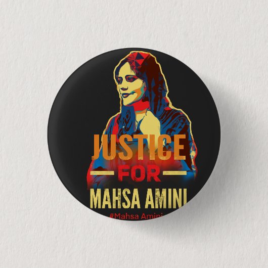 Justitie voor Mahsa Amini Ronde Button 3,2 Cm (Voorkant)