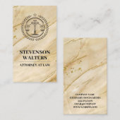 Justitie Weegschaal | Marmer Goud Afsprakenkaartje (Voorkant / Achterkant)