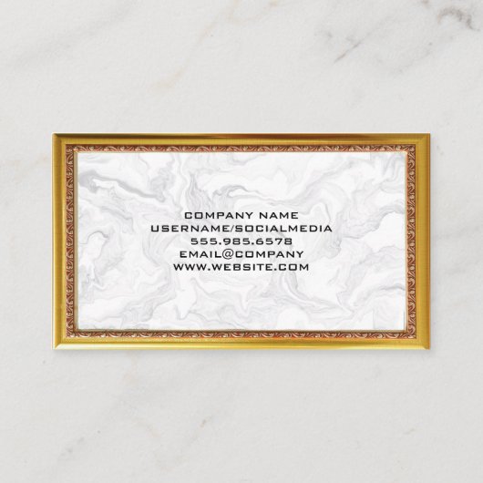 Justitie Weegschaal | Marmer Goud Antieke Rand Fra Visitekaartje (Achterkant)