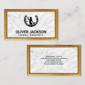 Justitie Weegschaal | Marmer Goud Antieke Rand Fra Visitekaartje (Voorkant / Achterkant)