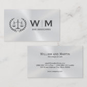 Justitie Weegschaal Monogram Metaal Glans Visitekaartje (Voorkant / Achterkant)