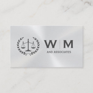 Justitie Weegschaal Monogram Metaal Glans Visitekaartje