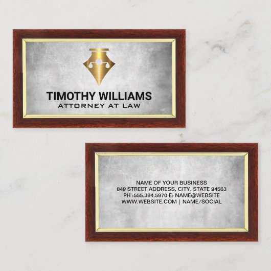 Justitie Weegschaal | Pen | Wet Visitekaartje (Voorkant / Achterkant)