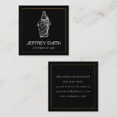 Justitieschalen | Advocaat | Law Square Visitekaar Vierkante Visitekaartje (Voorkant / Achterkant)