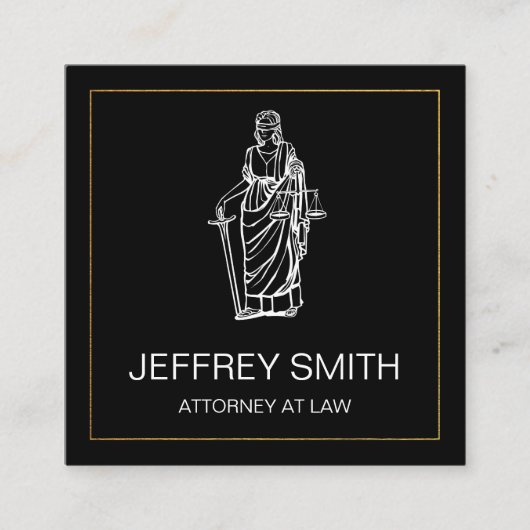 Justitieschalen | Advocaat | Law Square Visitekaar Vierkante Visitekaartje (Voorkant)