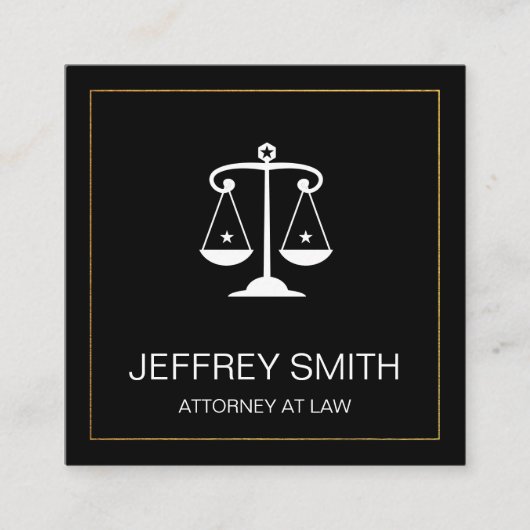 Justitieschalen | Advocaat | Recht Vierkante Visitekaartje (Voorkant)