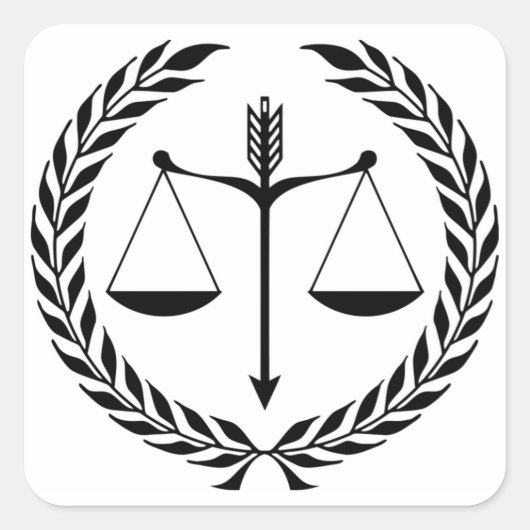 Justitiesymbool Vierkante Sticker (Voorkant)