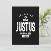 Justus Gepersonaliseerde Naam Verjaardag Cadeau Kaart (Staand voorkant)