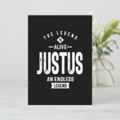 Justus Persoonlijke naam Birthday Gift Bedankkaart (Staand voorkant)