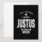 Justus Persoonlijke naam Birthday Gift Bedankkaart (Voorkant / Achterkant)