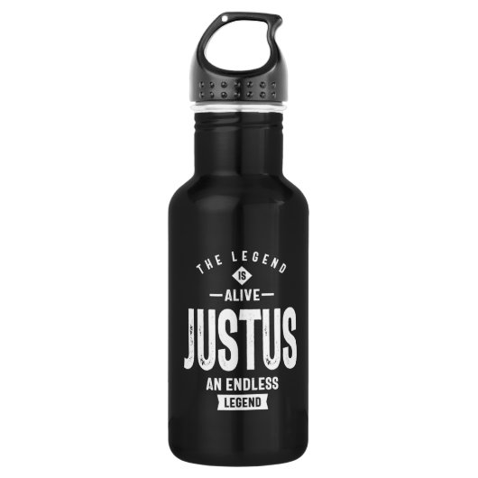 Justus Persoonlijke naam Birthday Gift Waterfles (Voorkant)