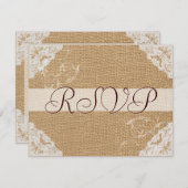 Jute Antique Witte Kant Trouw RSVP (Voorkant / Achterkant)