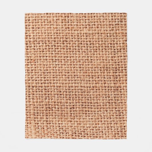 Jute bag sack beige kleur bruin fleece deken (Voorkant)