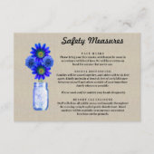 Jute Blauw Bloemstuk Mason Pot Veiligheidsmaatrege Informatiekaartje (Voorkant)