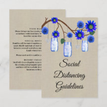 Jute Blauw Bloemstuk Metselaarsglas Veiligheidsmaa