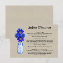 Jute Blauw Bloemstuk Metselaarsglas Veiligheidsmaa