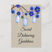 Jute Blauw Bloemstuk Veiligheidsmaatregelen Houten Informatiekaartje (Voorkant)