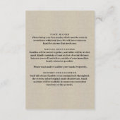 Jute Blauw Bloemstuk Veiligheidsmaatregelen Houten Informatiekaartje (Achterkant)