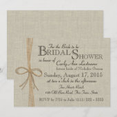 Jute Bow en Burlap Vrijgezellenfeest Kaart (Voorkant / Achterkant)