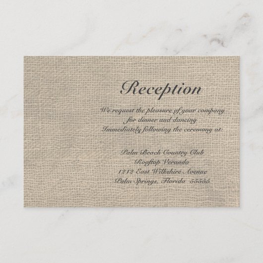 Jute Bruiloft RSVP Kaart (Voorkant)