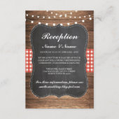 Jute Bruilofts Ontvangst Kaarten Hout Rood (Voorkant)