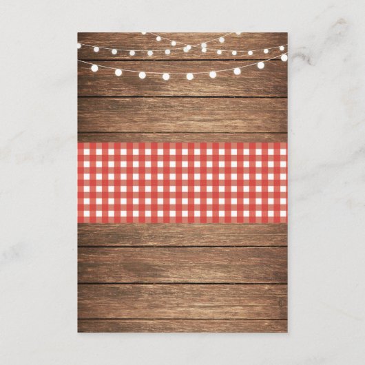 Jute Bruilofts Ontvangst Kaarten Hout Rood (Achterkant)