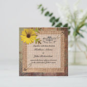 Jute Burlap op Rustic Wood Wedding Kaart (Staand voorkant)