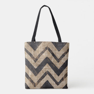 Jute Chevron Canvas tas