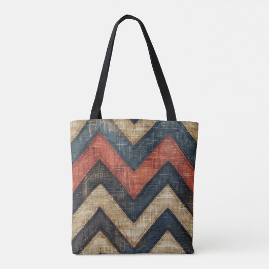 Jute Chevron Canvas tas (Achterkant)